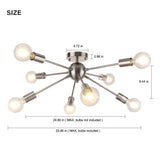 1 x RAW Customer Returns LynPon Modern Sputnik Ceiling Light 8-Light Nickel Lamp Silver Chandelier Bedroom Chrome Lighting for Living Room Kitchen Bar Restaurant - RRP €82.88