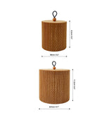 1 x RAW Customer Returns Gekkoli Set of 2 Bamboo Lid Storage Boxes, Round Rectangular, Small, Brown Round 8 x 8.2 12 x 11.2 cm , - RRP €22.8