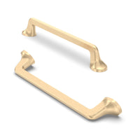 1 x RAW Customer Returns FURNIWARE 10 pieces furniture handles, cabinet handles, kitchen handles, handles furniture, drawer handles, handles for kitchen cabinets, cupboards, furniture handles, drawer handles, 128 mm hole spacing, brass - RRP €29.23