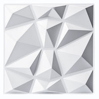 1 x RAW Customer Returns Art3d 33 pieces 3D wall panels diamond highly rigid PVC, 30 x 30 cm, non-deformable, recyclable, waterproof, heat-resistant, odorless, matt white - RRP €69.99