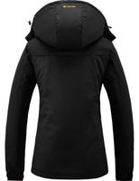 1 x RAW Customer Returns GEMYSE Women s Mountain Waterproof Ski Jacket Windproof Fleece Winter Coat with Hood Black,M  - RRP €89.98