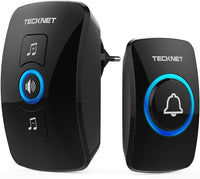 1 x RAW Customer Returns TECKNET wireless doorbell, wireless doorbell set IP65 wireless doorbell outdoor waterproof with 60 melodies 5 volume levels, wireless doorbell front door kit with LED flash and 1 receiver 1 transmitter, 400M range - RRP €17.7