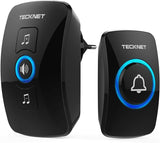 2 x RAW Customer Returns TECKNET wireless doorbell, wireless doorbell set IP65 wireless doorbell outdoor waterproof with 60 melodies 5 volume levels, wireless doorbell front door kit with LED flash and 1 receiver 1 transmitter, 400M range - RRP €30.84