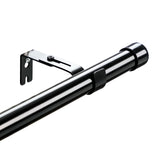 10 x Brand New HARRMS Curtain Rod Black Extendable, 76-198cm, Adjustable Curtain Rod Metal, Single Track Curtain Rod with Brackets and End Pieces for Bedroom, Living Room - RRP €252.6