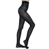 1 x Brand New HTRUIYATY Women Oil Shiny Tights High Waist Shaping Dance Tights Semi-Sheer Pantyhose Plus Size 60D Black - RRP €16.26