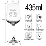 1 x RAW Customer Returns Grandma wine glass with saying Best Grandma in the World , gift for grandma for birthday Mother s Day Thanksgiving, red wine glasses white wine glasses grandmothers gifts from grandson and granddaughter for grandma  - RRP €16.86