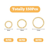 1 x RAW Customer Returns HOBBIESAY 70pcs 3 Styles Real 18K Gold Plated Link Ring Brass Closed Jump Ring Textured Dainty O Shaped Open Jump Rings Bulk For DIY Earring Making - RRP €20.4