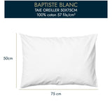 15 x Brand New Baptiste Blanc Sac Pillowcase - Plain White - 50x75cm - 100 Cotton, Made in France - RRP €179.85