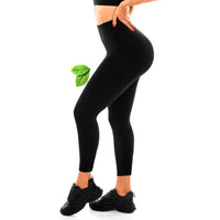 1 x RAW Customer Returns SINOPHANT Women s High Waist Recycled Leggings Black Tummy Control Leggings for Workout Gym Yoga, Black, L-XL - RRP €24.0