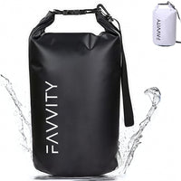 1 x RAW Customer Returns Favvity Dry Bag - Waterproof Safe Sporty Waterproof Backpack Waterproof Duffel Bag Pack Sack 10L Black  - RRP €18.95