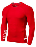 1 x RAW Customer Returns LAFROI Men s Long Sleeve UPF 50 Compression Shirt Rash Guard-CLYYB Asymmetric Red,LG  - RRP €24.99