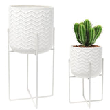 1 x RAW Customer Returns TRIROCKS Set of 2 Metal Plant Stands 31 cm 45 cm Flower Stand Modern Plant Holder Flower Holder for Flower Pot Indoor Outdoor Home Garden Balcony Patio Decor White  - RRP €61.96