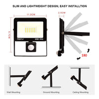 1 x RAW Customer Returns 20W LED spotlight with motion detector, super bright LED outdoor spotlight, floodlight, IP65 floodlight spotlight, headlight light for garden, garage, sports field, energy class A  - RRP €17.99