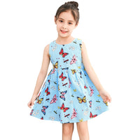 1 x Brand New SMILING PINKER Girls Dress Cotton Butterfly Strap Dress Summer Party Dresses 2-3 Years, Blue  - RRP €18.14