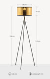 1 x RAW Customer Returns Home Sweet Home Modern Black Metal Floor Lamp 53 53 138cm with E27 LED light source 9W 2700K Retro floor lamp with tripod With gold lampshade for living room and bedroom - RRP €39.99