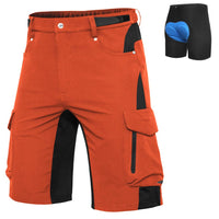 1 x RAW Customer Returns Cycorld MTB Pants-Short-Men s Cycling Pants-Padded, Quick-drying MTB Shorts Men s Cycling Shorts Breathable Cycling Shorts Men s Short with Adjustable Velcro Fasteners Orange, M  - RRP €51.42