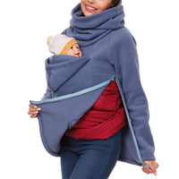 1 x RAW Customer Returns amropi 3-in-1 Women s Baby Carrier Sweatshirts Baby Kangaroo Baby Carrier Maternity Hoodie Blue,M - RRP €34.99