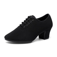 1 x RAW Customer Returns Inlefen Women s Latin Dance Shoes Salsa Tango Lace Up Leather Dancing Chunky Heel Dance Shoes - RRP €34.99