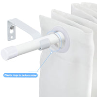 3 x Brand New INFLATION curtain rods with cap knobs 76-238cm, white curtain rod with brackets fitting set window rods for living room outdoor area - RRP €77.97