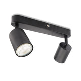 1 x RAW Customer Returns da LIGHT LED ceiling lamp 2-bulb, rotating and swiveling ceiling spotlight spot light wall spot, GU10 without bulb retro vintage ceiling light 230V black for living rooms, bedrooms, kitchens - RRP €18.74