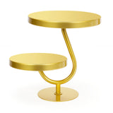 1 x RAW Customer Returns UHAPEER 2 Tier Gold Cake Stand, Round Cupcake Stand, Cake Plate for Wedding Cakes, Cake Plate Cake Stand for Party, Wedding 20 cm, 25 cm  - RRP €26.63