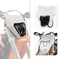 1 x RAW Customer Returns JFG RACING Motorcycle Headlight, Daytime Running Light Motorcycle Light Mask for Dirt Bike Motocross Enduro Supermoto-White - RRP €74.99