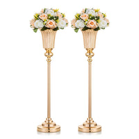 1 x RAW Customer Returns 2 Pieces 67.8cm Height Metal Wedding Centerpieces Vase, Metal Trumpet Vase, Road Lead for Wedding Dinner Centerpiece Event for Anniversary Celebration Party Birthday Event Aisle Decoration - RRP €44.98