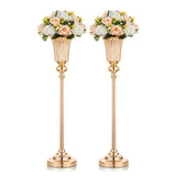 1 x RAW Customer Returns 2 Pieces 67.8cm Height Metal Wedding Centerpieces Vase, Metal Trumpet Vase, Road Lead for Wedding Dinner Centerpiece Event for Anniversary Celebration Party Birthday Event Aisle Decoration - RRP €44.98