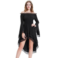 3 x Brand New KANCY KOLE Gothic Clothing Women Women Halloween Dress Pleated Dresses Women Retro 1830s Smocked Waist Party Cosplay Dress Lace Dresses Black A-Line Dress KC000089-1 S - RRP €137.97