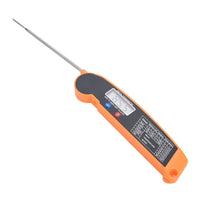 1 x RAW Customer Returns Grill Thermometer, LCD Digital Food Meat Thermometer with Folding Probe Turkey Fish Beef Taste Selectable Kitchen Cooking BBQ Grill Temp Tester Orange  - RRP €26.4