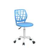 1 x RAW Customer Returns Homy Casa Desk Chair Adjustable Swivel Office Chair Fabric Seat Ergonomic Work Chair without Armrest Blue - RRP €52.99