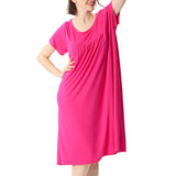 1 x RAW Customer Returns amropi Women s Nightgown Dresses Loungewear Soft Home T-Shirt Scoop Neck Loose Sleepwear Rose Red,3XL  - RRP €27.99