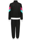 1 x RAW Customer Returns Miulruma 80s costume men s women s tracksuit jacket trousers suit with 80s accessories 80s 90s outfit clothing for men retro style hit party bad taste party black A002S - RRP €40.33