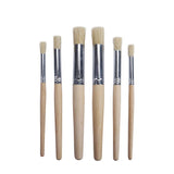 1 x RAW Customer Returns Healifty 6pcs Round Brush Wooden Handle Professional Beginner Tool of Different Sizes for Acrylic Watercolor Oil Painting - RRP €9.19