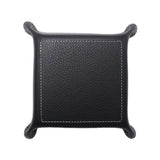 1 x RAW Customer Returns FrasiBags Pocket Empty Desk Organizer in Genuine Leather Made in Italy, Pocket Empty Object Holder Tray in Square Leather Black  - RRP €34.9