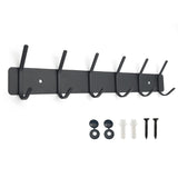 1 x RAW Customer Returns SYPEN coat hook wall, coat rack metal, wall coat rack stainless steel, hook rail coat rack, hook rail for bedroom bathroom, coat hook for clothes, jacket holder black, 6 hooks  - RRP €20.16