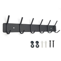 1 x RAW Customer Returns SYPEN coat hook wall, coat rack metal, wall coat rack stainless steel, hook rail coat rack, hook rail for bedroom bathroom, coat hook for clothes, jacket holder black, 6 hooks  - RRP €18.92