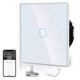 1 x RAW Customer Returns BSEED Smart ZigBee Switch Flush-Mounted Light Switch WiFi Touch Sensor Glass 2.4GHz Single Live Wall Switch Hub Required Compatible with Alexa Google Home Tuya Smart Life 1 Gang 1 Way White - RRP €19.75