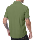 1 x Brand New JACKETOWN Business Shirt Men s Plain T-Shirt Men s Short Sleeve Summer Business Shirt Plain Shirts Men with Chest Pocket Plain Top Men s Green XL - RRP €33.26