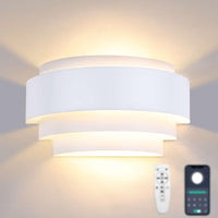 1 x RAW Customer Returns Lightess Smart LED Wall Light Indoor Dimmable Wall Lamp with Remote Control 2.4G Modern White Dimmable Wall Lighting Indoor Wall Light E27 Up Down Lighting for Children s Room Living Room Bedroom Hallway - RRP €28.73