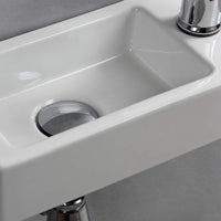 1 x RAW Customer Returns Rectangular ceramic wall washbasin Right  - RRP €61.8