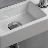 1 x RAW Customer Returns Rectangular ceramic wall washbasin Right  - RRP €61.8