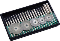 1 x RAW Customer Returns ZFE Diamond Burr Set Diamond Grinder Grinding Bit Drill Set For Dremel, Proxxon Multifunctional Tools-3mm Shank 25pcs Grinding Bit Drill Set  - RRP €9.99