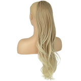 1 x RAW Customer Returns PORSMEER Ponytail Hair Extensions with Drawstring,Ponytail Hair Straight Wave Fine Wavy Long Natural Ponytail Synthetic Hair Extension for Women,65cm Brown Blonde - RRP €18.99