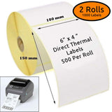 1 x RAW Customer Returns Thermal Labels for Zebra Printer GK420D GX420D GK420T 1000 Labels , White, 100 x 150 mm - RRP €25.34