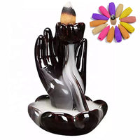 1 x Brand New Ceramic Waterfall Incense Burner, Used in Office, Yoga Room, Meditation Room, Aromatherapy Decoration and Home Decoration, 9.5 x 7.2 cm  - RRP €19.2