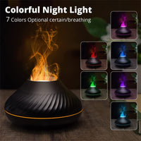 1 x RAW Customer Returns MARZIUS Flame Aroma Diffuser Humidifier 7 Flames Color Night Light Essential Oil Diffuser for Home Bedroom Yoga Office with Waterless Auto Power-Off Protection Black  - RRP €29.96