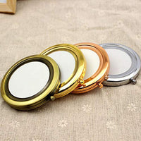 1 x Brand New Longsing Compact Mirror Portable Pocket Mirror Travel Folding Mini Retro Round Makeup Mirror 70mm Wide Illuminated Mirror Light Silver  - RRP €11.88