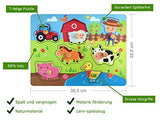 1 x RAW Customer Returns Wooden puzzle farm - high-quality plug-in puzzles for children aged 1-4 years - RRP €10.03