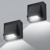 1 x RAW Customer Returns Comely 2 Pack Waterproof Outdoor Wall Lamp IP65, 5W COB Aluminum Modern Wall Lamp, 6000K Cold White Light LED Outdoor Wall Lamp for Terrace Garden Balcony Garage, Black - RRP €22.78